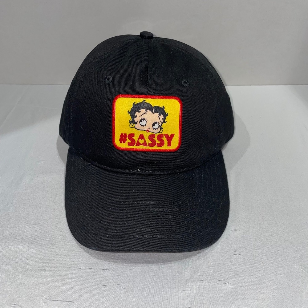 Betty Boop H3 Headwear Sassy Black Cotton Baseball Cap Hat BA24593BTBU NWT OSFM